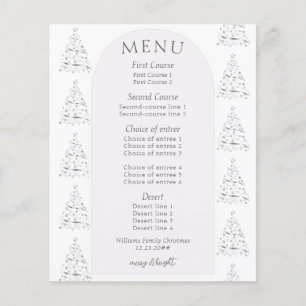 Minimalist Hygge Black White Christmas Dinner Menu