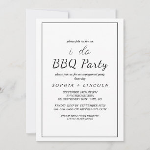 Minimalist "I Do BBQ" Engagement Party Invitation