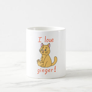 Minimalist I love ginger cat Coffee Mug
