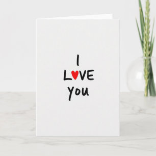 Minimalist I Love You Heart Matte Card