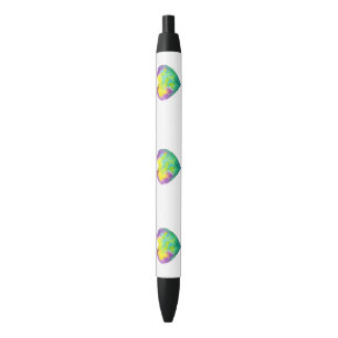 Minimalist I love you rainbow watercolor heart     Black Ink Pen