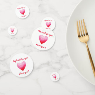 Minimalist I love you red Valentine's Day  Confetti