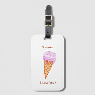 Minimalist Ice Cream I Love You Tote Bag Luggage Tag