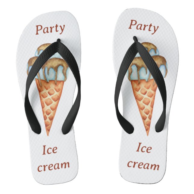 Minimalist Ice cream Party Flip Flops (Footbed)