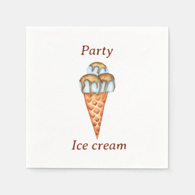 Minimalist Ice cream Party    Napkin (Front)
