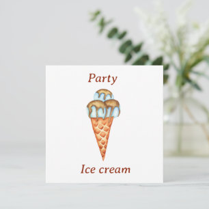 Minimalist Ice cream Party   Thank You Card