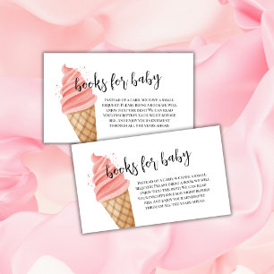 Minimalist Ice Cream Scoop Books For Baby Shower Enclosure Card
