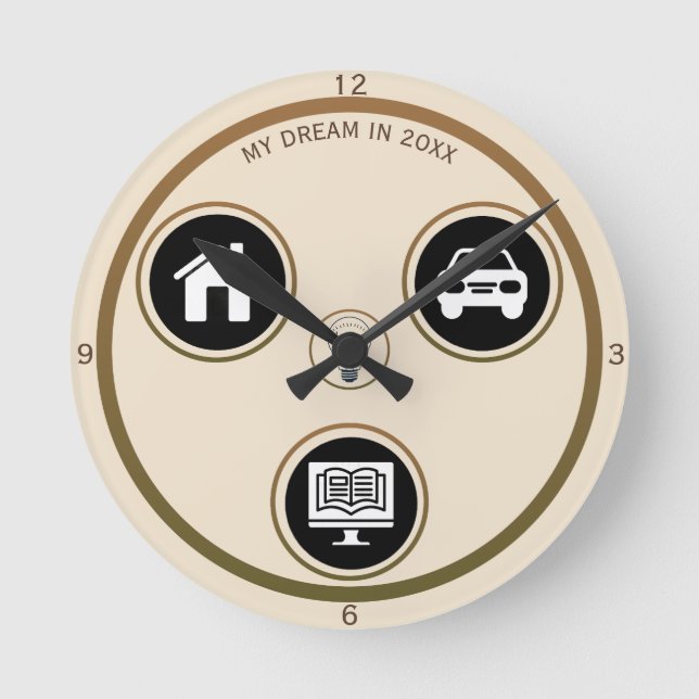 Minimalist Icon Personal Wall Clock (Front)