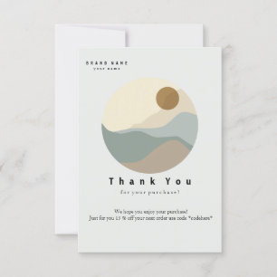 Minimalist Illustration Thank You Business Card