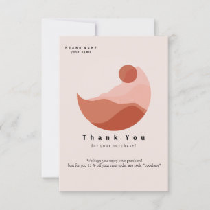 Minimalist Illustration Thank You Business Card