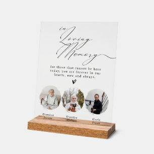 Minimalist  In Loving Memory 3 Photos Wedding Sign