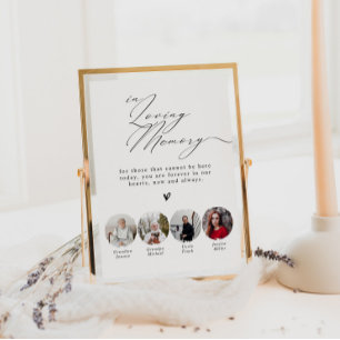 Minimalist In Loving Memory 4 Photos Wedding Sign