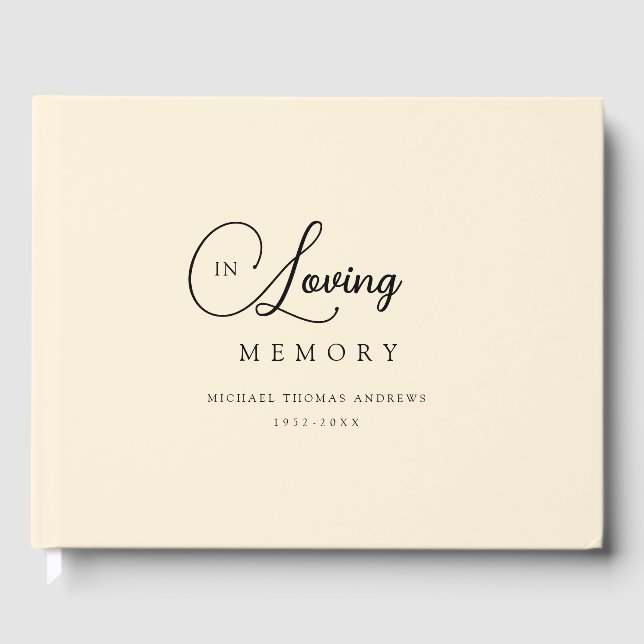 Minimalist In Loving Memory Funeral Guest Book (Front)