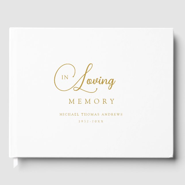 Minimalist In Loving Memory Funeral Guest Book (Front)