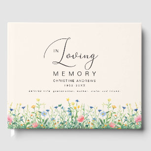 Minimalist In Loving Memory Funeral Guest Book