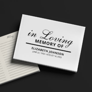 Minimalist In Loving Memory Funeral Guest Book