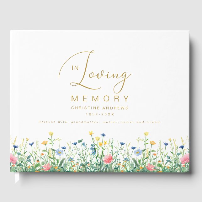 Minimalist In Loving Memory Funeral Guest Book (Front)