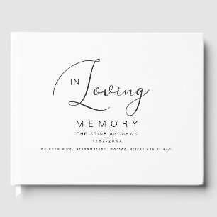 Minimalist In Loving Memory Funeral Guest Book