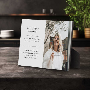 Minimalist In Loving Memory Photo Tribute Plaque