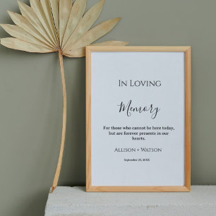 Minimalist in Loving memory sign wedding forever 