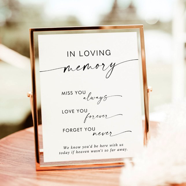 Minimalist In Loving Memory Sign | Wedding Sign (Creator Uploaded)