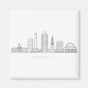 Minimalist Indianapolis Skyline Illustration Magnet