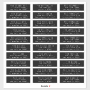 MINIMALIST individual wedding guest address