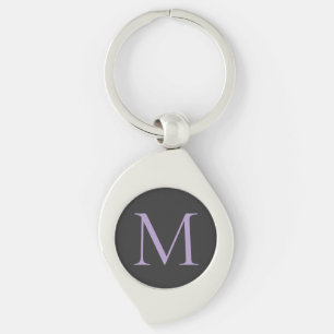 Minimalist Initial Letter Monogram Modern Key Ring