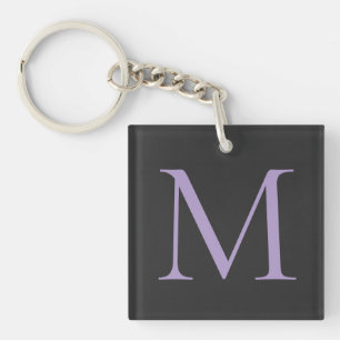Minimalist Initial Letter Monogram Modern Key Ring
