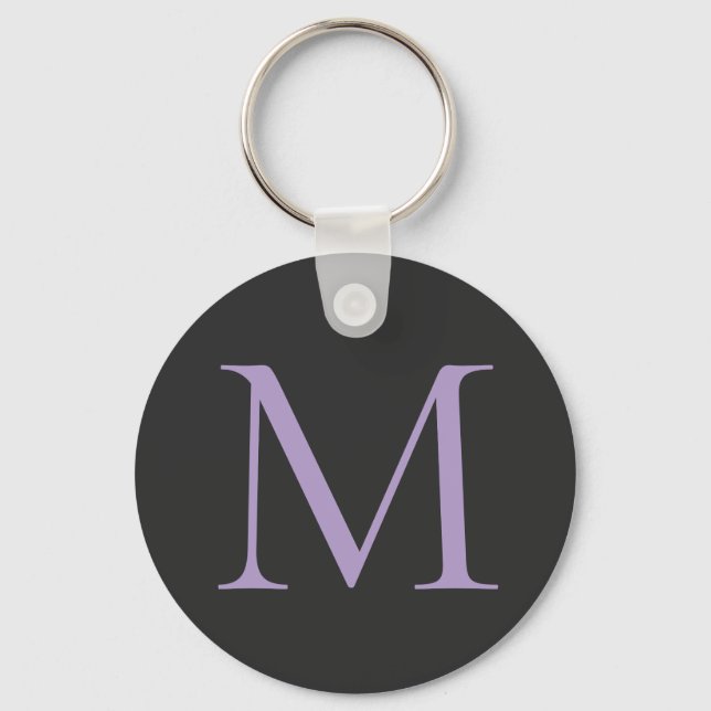 Minimalist Initial Letter Monogram Modern Key Ring (Front)