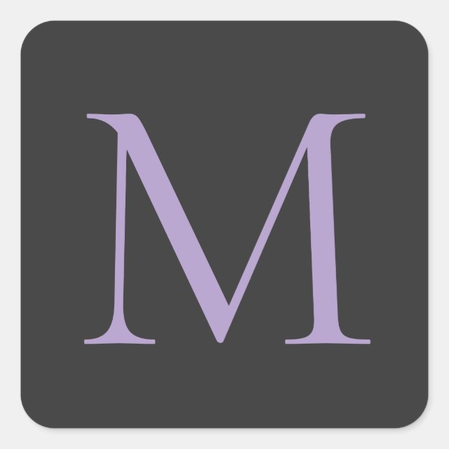 Minimalist Initial Letter Monogram Modern Square Sticker (Front)
