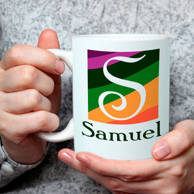 Minimalist Initial Letter S with Geometric Colours Coffee Mug (Creator Uploaded)
