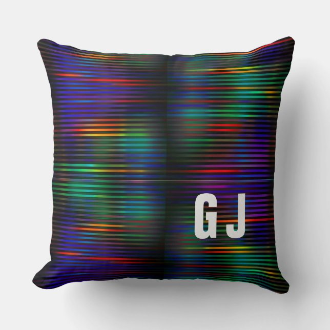 Minimalist Initialised Colourful Design Cushion (Front)