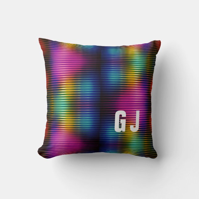 Minimalist Initialised Colourful Design Cushion (Front)