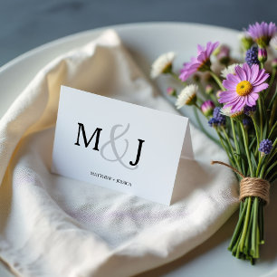 Minimalist Initials Couples Folded Thank You Card