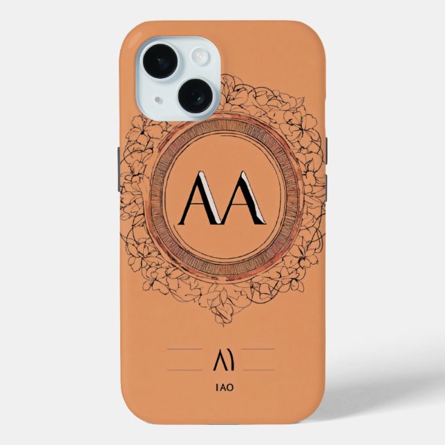 Minimalist Initials Symbol iPhone Case - IAO (Back)