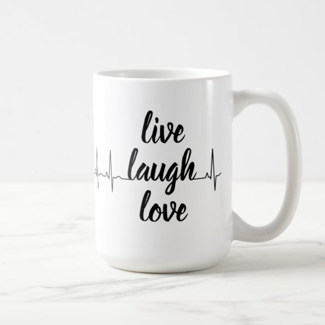 minimalist inspirational heartbeat  coffee mug (Right)