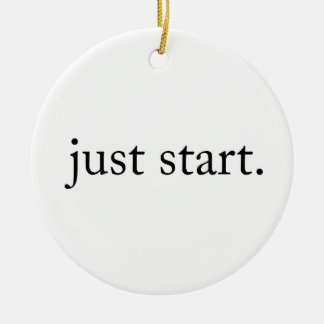 Minimalist Inspirational Quote Just Start Ceramic Tree Decoration