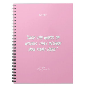 Minimalist Inspirational Quote Notebook