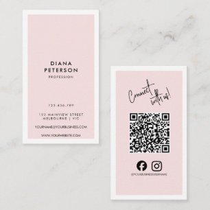 Minimalist Instagram Facebook Social Media QR Code Business Card
