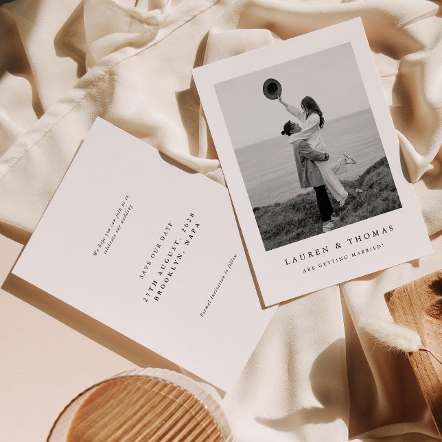 Minimalist Instant Photo Frame Save the Date Invitation (Creator Uploaded)