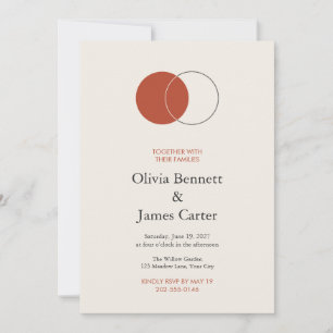 Minimalist Interlinked Circles Wedding Invitation