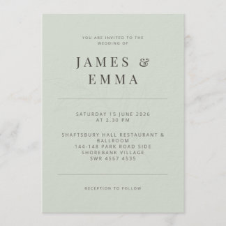 Minimalist Invitation Botanical Pale Sage