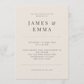 Minimalist Invitation Botanical Soft Beige