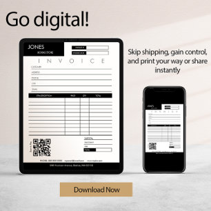 Minimalist Invoice Sales Receipt Small Business  Card