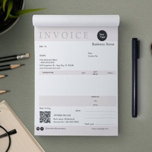 Minimalist Invoice Sales Receipt Small Business Notepad
