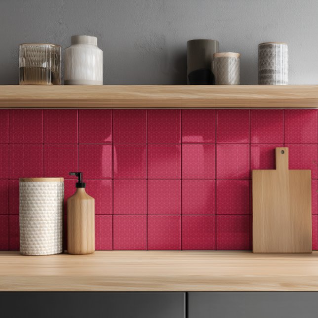 Minimalist Isometric Magenta Pattern Ceramic Tile (Creator Uploaded)