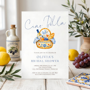 Minimalist Italian Ciao Bella Bridal Shower Invitation