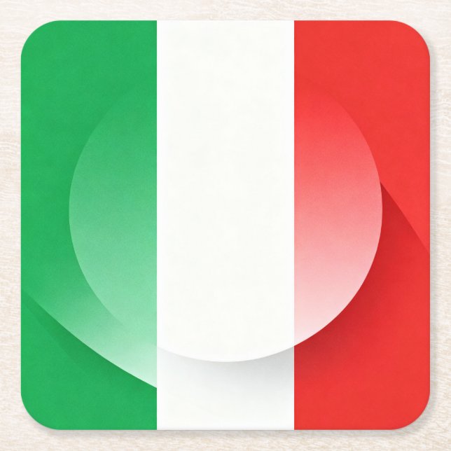 Minimalist Italian Flag Coaster (Front)