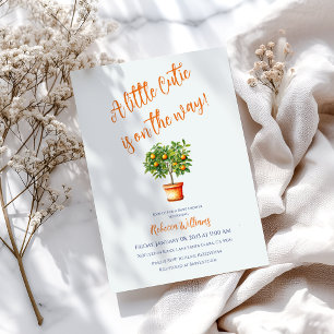 Minimalist Italian Little Cutie Citrus Baby Shower Invitation